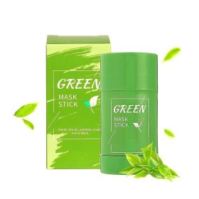 Green Tea Purifying Clay Stick Mask Face Mask for Acne-Oil Control Anti-Acne Eggplant Solid Fine Blackhead Remover-Deep Pore Cleanser-Improves Te